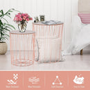 Metal Base MDF Top Duo-Pack Lift-Top Bedside Table Rose Gold