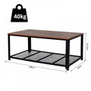 Steel Frame Industrial Style Coffee Table Brown/Black