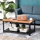 Steel Frame Industrial Style Coffee Table Brown/Black