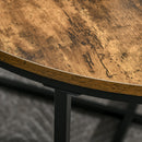 Coffee Table, Industrial Round Side Table with Metal Frame, Large Tabletop for Living Room, Bedroom, Rustic Brown w/ Frame Room