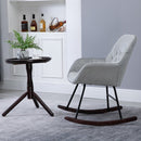 Rocking Chair Reading Accent Armchair with Steel Frame Sponge Padded for Living Room, Dining Room, Office, Balcony, Grey and Black Foam Metal