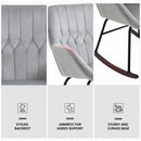 Rocking Chair Reading Accent Armchair with Steel Frame Sponge Padded for Living Room, Dining Room, Office, Balcony, Grey and Black Foam Metal