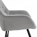 Rocking Chair Reading Accent Armchair with Steel Frame Sponge Padded for Living Room, Dining Room, Office, Balcony, Grey and Black Foam Metal