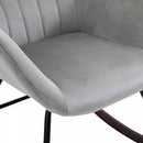 Rocking Chair Reading Accent Armchair with Steel Frame Sponge Padded for Living Room, Dining Room, Office, Balcony, Grey and Black Foam Metal
