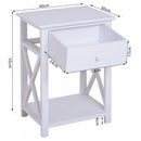 Home Living End Table-White 40Lx30Wx55H cm