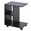 Particle Board C-Shaped 2-Shelf End Table - Black