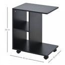 Particle Board C-Shaped 2-Shelf End Table - Black
