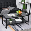 Faux Marble Steel Frame Coffee Table Black