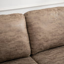 Studded Leathaire 3-Seater Sofa Brown