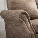 Studded Leathaire 3-Seater Sofa Brown