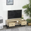 Steel Frame MDF 4-Compartment TV Media Unit Black/Oak