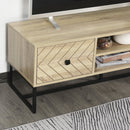Steel Frame MDF 4-Compartment TV Media Unit Black/Oak
