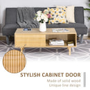 Modern Wood Coffee Table with Compartment and Cabinet, TV Stand, Rectangular Sofa Side Desk for Living Room, Bedroom, Office Cabinet Legs Room Bedroom
