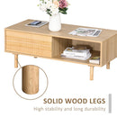 Modern Wood Coffee Table with Compartment and Cabinet, TV Stand, Rectangular Sofa Side Desk for Living Room, Bedroom, Office Cabinet Legs Room Bedroom