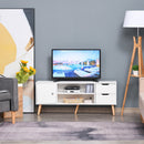 HOMCOM White TV Stand - Storage - Drawer - Shelf - Cabinet
