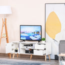 HOMCOM White TV Stand - Storage - Drawer - Shelf - Cabinet
