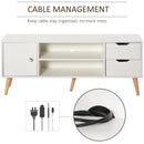 HOMCOM White TV Stand - Storage - Drawer - Shelf - Cabinet