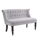 Vintage Armless Button-Tufted Fabric Loveseat 2 Seater Sofa Couch