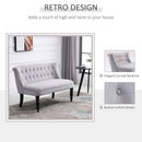 Vintage Armless Button-Tufted Fabric Loveseat 2 Seater Sofa Couch