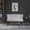 Vintage Armless Button-Tufted Fabric Loveseat 2 Seater Sofa Couch