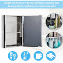 HOMCOM Stainless Steel Wall Cabinet Mirror Shelves Bathroom Furniture Storage