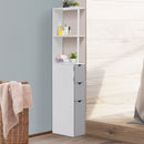HOMCOM Bathroom Storage Cupboard Cabinet With Drawers Side Unit Drawer - White