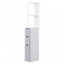 HOMCOM Bathroom Storage Cupboard Cabinet With Drawers Side Unit Drawer - White