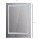 kleankin Glass Illuminated LED Edge Tall Bathroom Mirror - 70x50cm