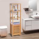 HOMCOM Bamboo 5-Tier Freestanding Bathroom Towel Rack