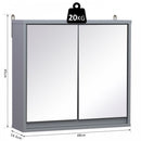 HOMCOM Bathroom Cupboard Double Door  Grey