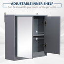 HOMCOM Bathroom Cupboard Double Door  Grey