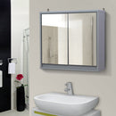 HOMCOM Bathroom Cupboard Double Door  Grey