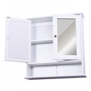 Kleankin Wall-mounted Bathroom Cabinet Mirror Door, 56L x 13W x 58Hcm-White