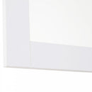 kleankin 72x52cm Home Mirror Thick Frame Large Clear Reflection Elegant Design Bedroom Living Room Make-Up Vanity Dressing Modern Contemporary White Square Wall Mount Bathroom MDF For Make Up Decoration