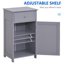 kleankin Bathroom Cabinet with Drawer and Shelf, Toilet Vanity Cabinet for Toilet Paper, Towels or Shampoo, Grey Wash Room Door Cupboard Beside Storage