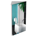 kleankin Stainless Steel Wall Mounted Corner Bathroom Mirror Cabinet