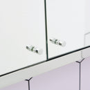 kleankin Bathroom Mirror Cabinet Wall Mounted Storage Cupboard with Double Door and Shelf, Stainless Steel, Silver Shelves