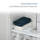 kleankin 60x60cm Under-Sink Storage Cabinet w/ Adjustable Shelf Handles Drain Hole Bathroom Cabinet Space Saver Organizer White Handle