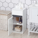 HOMCOM MDF Tri-Compartment Bathroom Storage Cabinet White