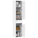 Particle Board Tall Slimline Shelf Cabinet w/ Drawer White