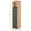 Bamboo Freestanding Tall Toilet Paper Cabinet Grey/Oak