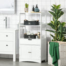 kleankin Bathroom Floor Cabinet, Free Standing Kitchen Cupboard with Shelves, Drawer and Doors, Storage Organizer for Living Room, White Sideboard