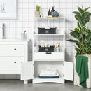 kleankin Bathroom Floor Cabinet, Free Standing Kitchen Cupboard with Shelves, Drawer and Doors, Storage Organizer for Living Room, White Sideboard