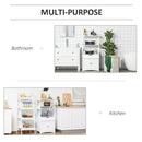 kleankin Bathroom Floor Cabinet, Free Standing Kitchen Cupboard with Shelves, Drawer and Doors, Storage Organizer for Living Room, White Sideboard