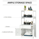 kleankin Bathroom Floor Cabinet, Free Standing Kitchen Cupboard with Shelves, Drawer and Doors, Storage Organizer for Living Room, White Sideboard