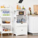 kleankin Bathroom Floor Cabinet, Free Standing Kitchen Cupboard with Shelves, Drawer and Doors, Storage Organizer for Living Room, White Sideboard