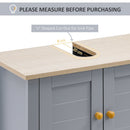kleankin Bathroom Under Sink Cabinet, Bathroom Vanity Unit, Pedestal Under Sink Design, Storage Cupboard with Adjustable Shelf, Grey Double Door