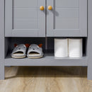 kleankin Bathroom Under Sink Cabinet, Bathroom Vanity Unit, Pedestal Under Sink Design, Storage Cupboard with Adjustable Shelf, Grey Double Door
