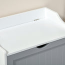 kleankin Bathroom Laundry Cabinet Bin Free Standing Towel Storage Chest with Raised back and Shaker Style Door Box Shoes Stool Hamper Basket