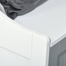 kleankin Bathroom Laundry Cabinet Bin Free Standing Towel Storage Chest with Raised back and Shaker Style Door Box Shoes Stool Hamper Basket
